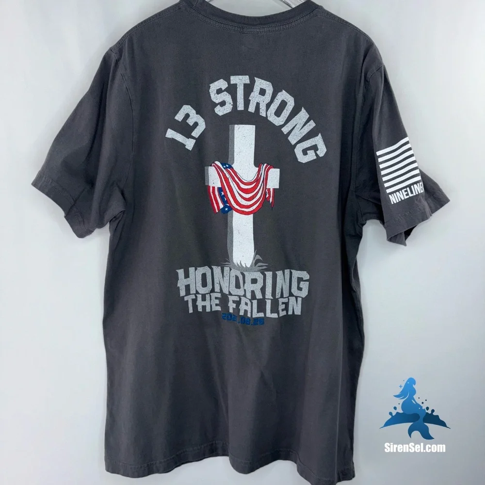 1173 Nine Line Apparel 13 Strong Tribute Tee – Size XL – Gray - Picture 8 of 9